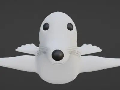 White Seal Free low-poly 3D model