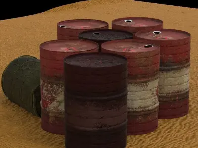 Rusty oil barrel 3D model buy