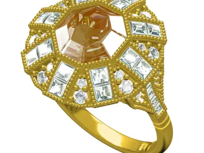 Antique Vintage Style Engagement Ring for Women 3D print model purchase