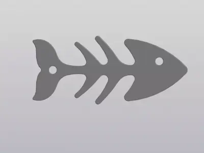 Fish skeleton Keychain Free 3D print model