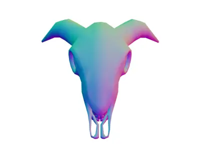 Game optimized Demon Cow Skull Creature Low-poly 3D model