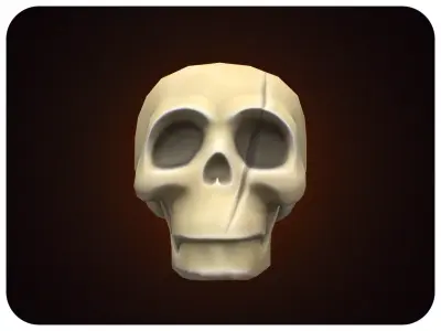 FREE Stylized Skull - Decoration Bone Free low-poly 3D model