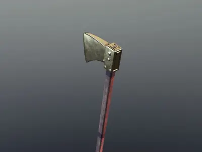 Axe - Gold Low-poly 3D model