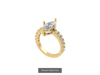 Marquise Ring Collaction 3D Model Pack