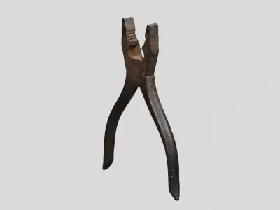 Rusty Tool Pliers 3D scan PBR 4K textures Low-poly 3D model