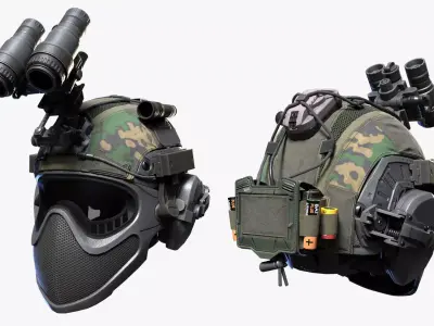 Tactical Helmet Low-poly 3D model purchase