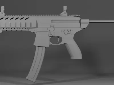 Low poly Sig Sauer MPX Free low-poly 3D model