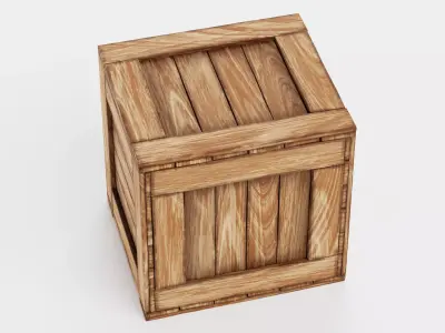 Wooden Crate V8 - Clean Storage and Transport Box 3D model