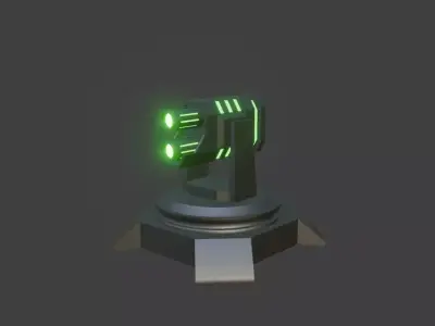 nuclear plasma turret Low-poly 3D model