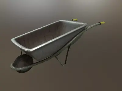 Wheelbarrow Low poly Low-poly 3D model