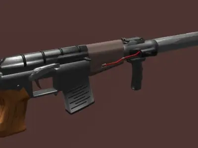 VSS Vintorez LowPoly Textured 3D model