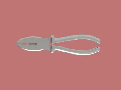 Nippers silver pliers 3D model