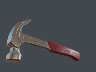 Hammer nailer metal with plastic handle  Free low-poly 3D model