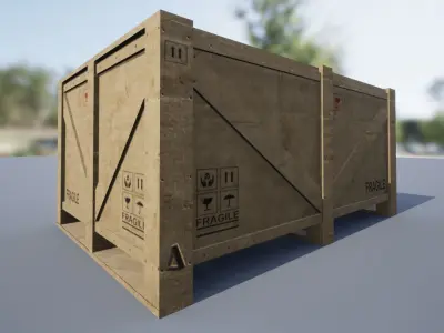 Wooden Crate UE5 Low-poly 3D model