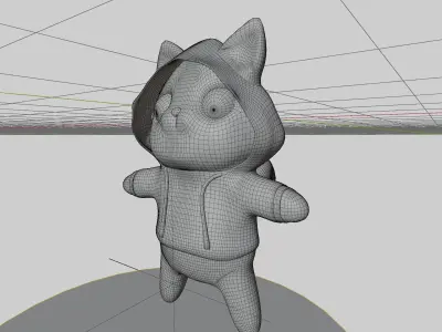 Cute Fox Cartoon Character 3d Model Low-poly 3D model