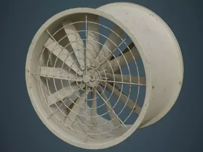 Industrial Fan 2B Low-poly 3D model