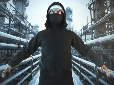  Insulated Winter Workwear Jacket and Pants Black 