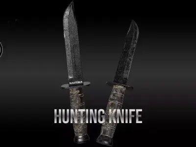 Military Hunting Knife - 3D Model Low-poly 3D model