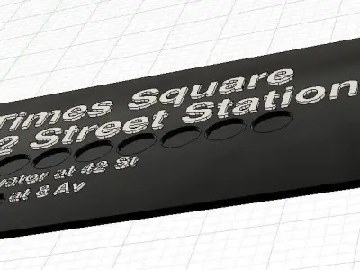 New York City Metro - Times Square Station sign 3D model
