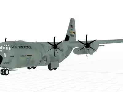 Lockheed WC130 Hercules - The Hurricane Hunter Low-poly 3D model