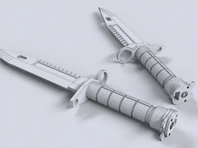 COMBAT KNIFE Low-poly 3D model 12