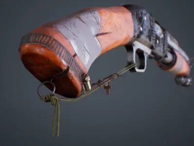 Apocalyptic Shotgun Low-poly 3D model
