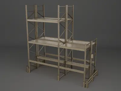 Pallet Racking System Low-poly 3D model