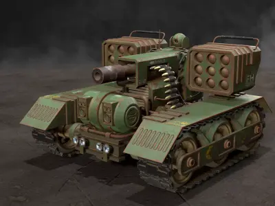 UGV Concept-3B-Forest-Rusty Low-poly 3D model