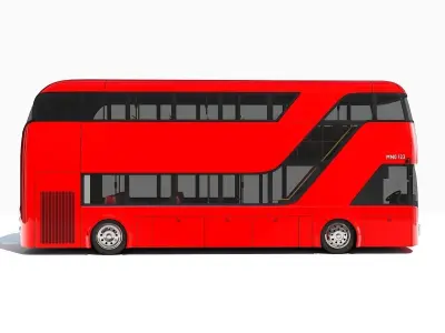 Red London Double Decker Bus 3D model