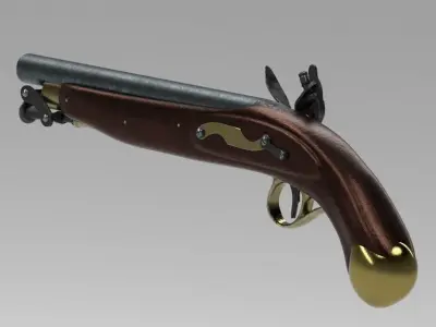 Old pistol Low-poly 3D model purchase
