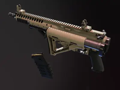 LWRC M6IC Low-poly 3D model