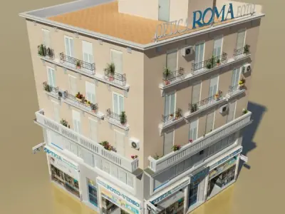 Photorealistic Low Poly Building 3D model purchase