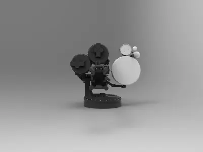 turret 3 futuristic weapon 3D model