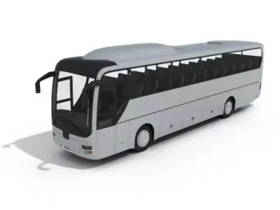 White Passanger Bus 3D model