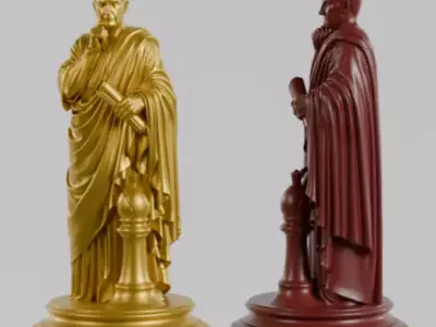Roma Julio Cesar Historic Chess Set with Collection Box Free 3D print model