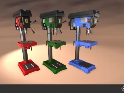 Stand Drill Set Low-poly 3D model