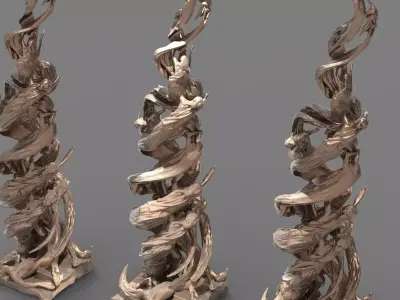 Siren Dance sculpture 2 3D model