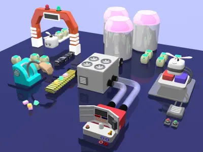 KIDS PLAY STATION  Low-poly 3D model