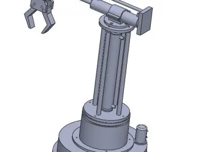 Pneumatic robot hand Low-poly 3D model