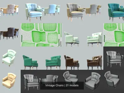 Vintage Chairs 3D Model Pack