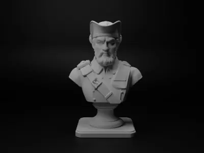 French Musketeer Bust Chess 3D print model purchase
