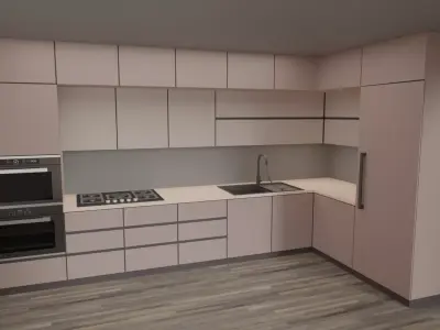 Kitchen in the interior Free 3D model