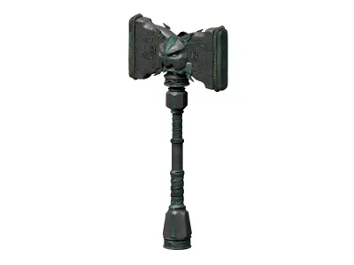 Dwarf hammer game asset 3D model