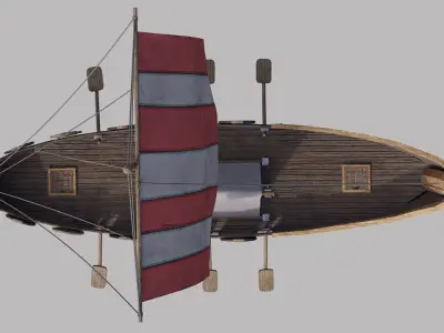 Viking Ship Low-poly 3D model get