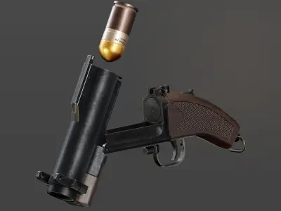 Sawed Off M79 Grenade Launcher Low-poly 3D model