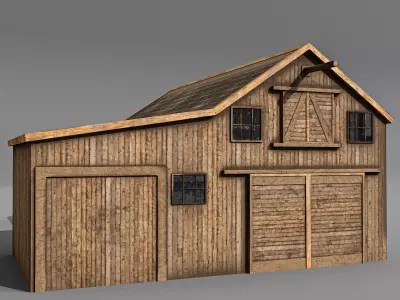 Western stable Low-poly 3D model