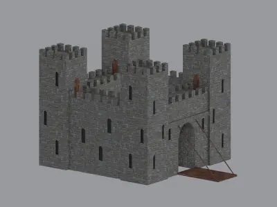 Castle Low-poly 3D model 4