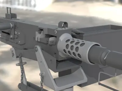 Browning M2 -  High Poly 3D model