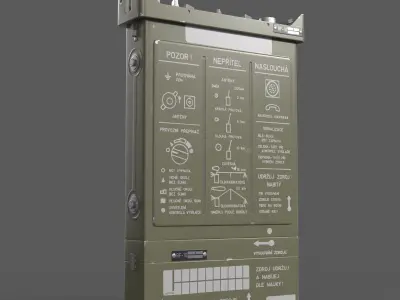 Czech RF-10 Military Radio Low-poly 3D model