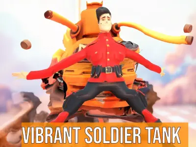 Vibrant Soldier Tank model pack Low-poly 3D model